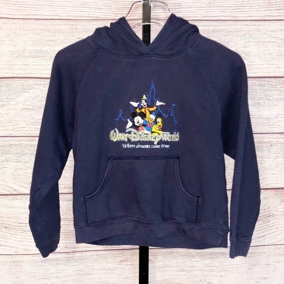 Disney Other - Walt Disney World Navy Blue Hoodie Goofy Mickey Pluto Donald Unisex Size L